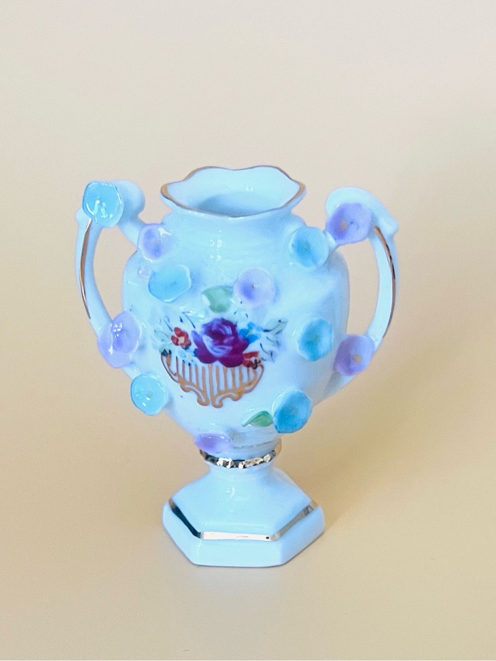 Miniature Floral Porcelain Vase from occupied Japan
